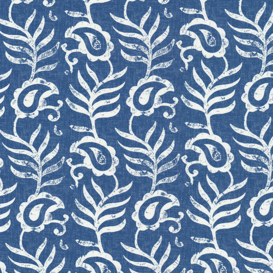 STOUT TEXTILES  MULTIPURPOSE,PRINT TRANSITIONAL,, FLORAL DENIM   - LAKE-2