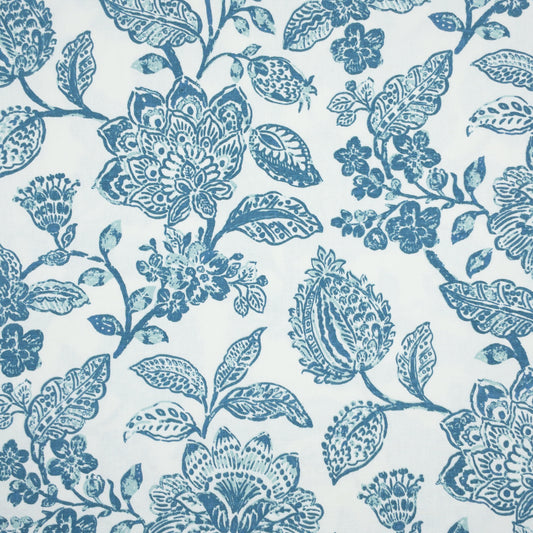 STOUT TEXTILES  MULTIPURPOSE,PRINT TRADITIONAL, FLORAL TURQUOISE   - LALU-1