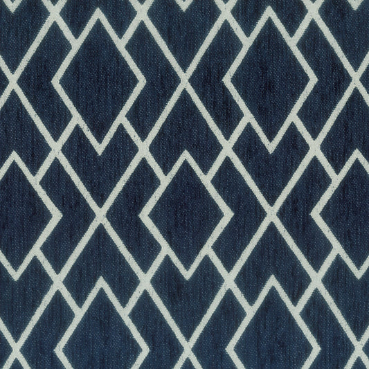STOUT TEXTILES  UPHOLSTERY,CHENILLE TRADITIONAL, GEOMETRIC COBALT,SAPPHIRE   - LANG-1