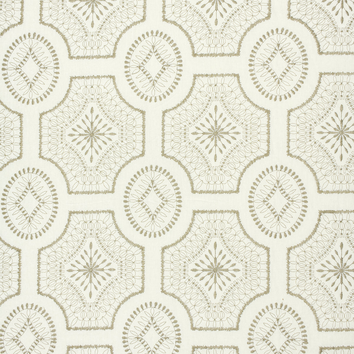 STOUT TEXTILES  DRAPERY,EMBROIDERIES TRADITIONAL, FRAME DESIGN BEIGE   - LAPO-1