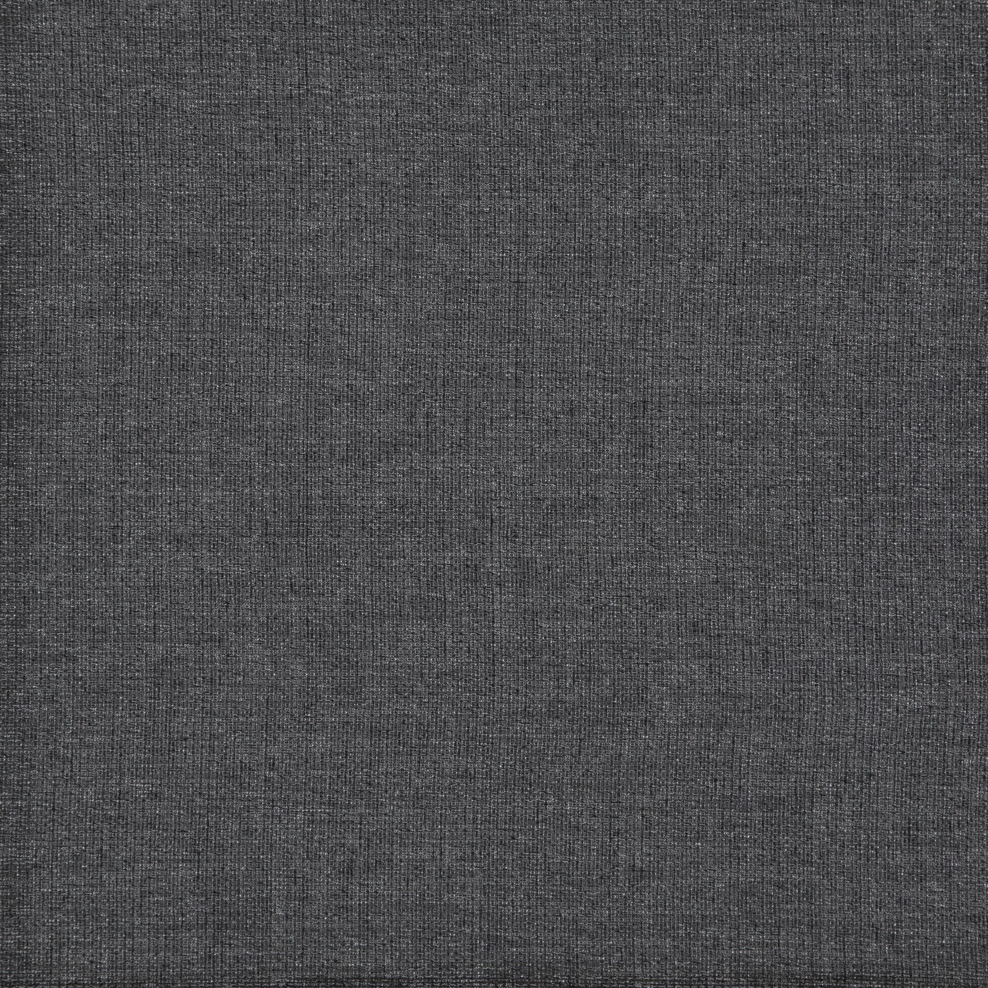 Plain black textured woven fabric swatch with jacquard texture.