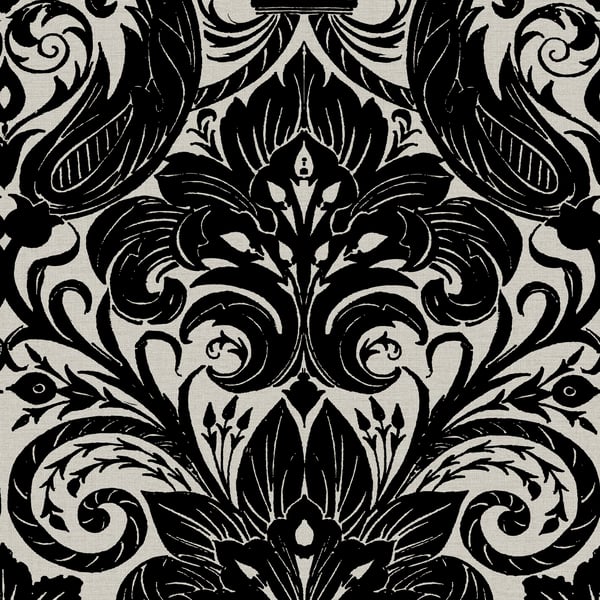 Galerie Wallcoverings Off The Wall Damask Sauvage Galerie Wallcoverings  Black   - LB25166