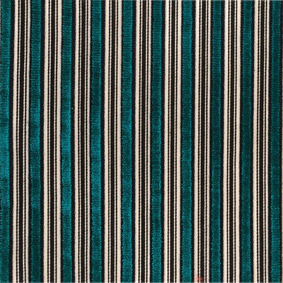 GASTON Y DANIELA VELVET STRIPES TURQUOISE,BLACK,WHITE   - LCT5495.004.0