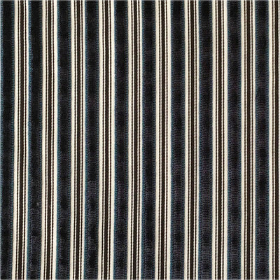 GASTON Y DANIELA VELVET STRIPES INDIGO,BLACK,WHITE   - LCT5495.006.0