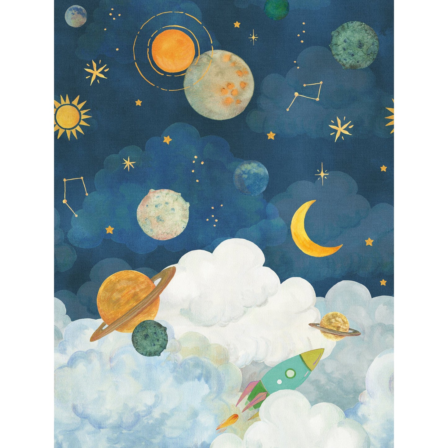 GALERIE WALLCOVERINGS Little Dreamers Photographic, All-over, Print   Blue   - GDLD6101