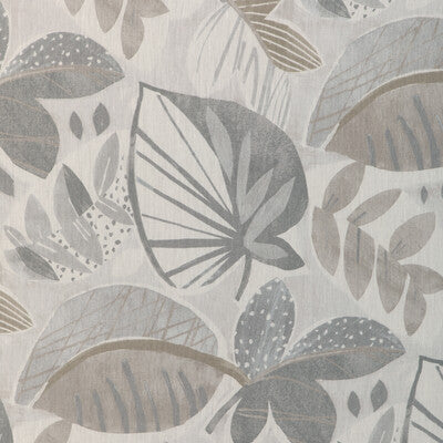 KRAVET BASICS PRINT TROPICAL WHITE,BRONZE,GREY   - LEAF-A-LOT.11.0