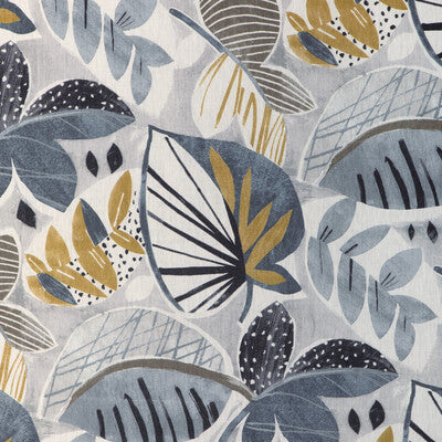 KRAVET BASICS PRINT TROPICAL WHITE,CHARCOAL,BRONZE   - LEAF-A-LOT.21.0