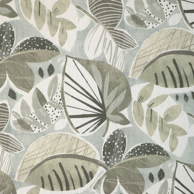 KRAVET BASICS PRINT TROPICAL WHITE,GREY,BROWN   - LEAF-A-LOT.6.0