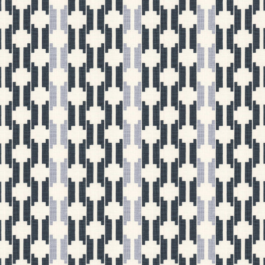 STOUT TEXTILES  MULTIPURPOSE,PRINT TRANSITIONAL,, GEOMETRIC INDIGO,INK   - LEAG-4