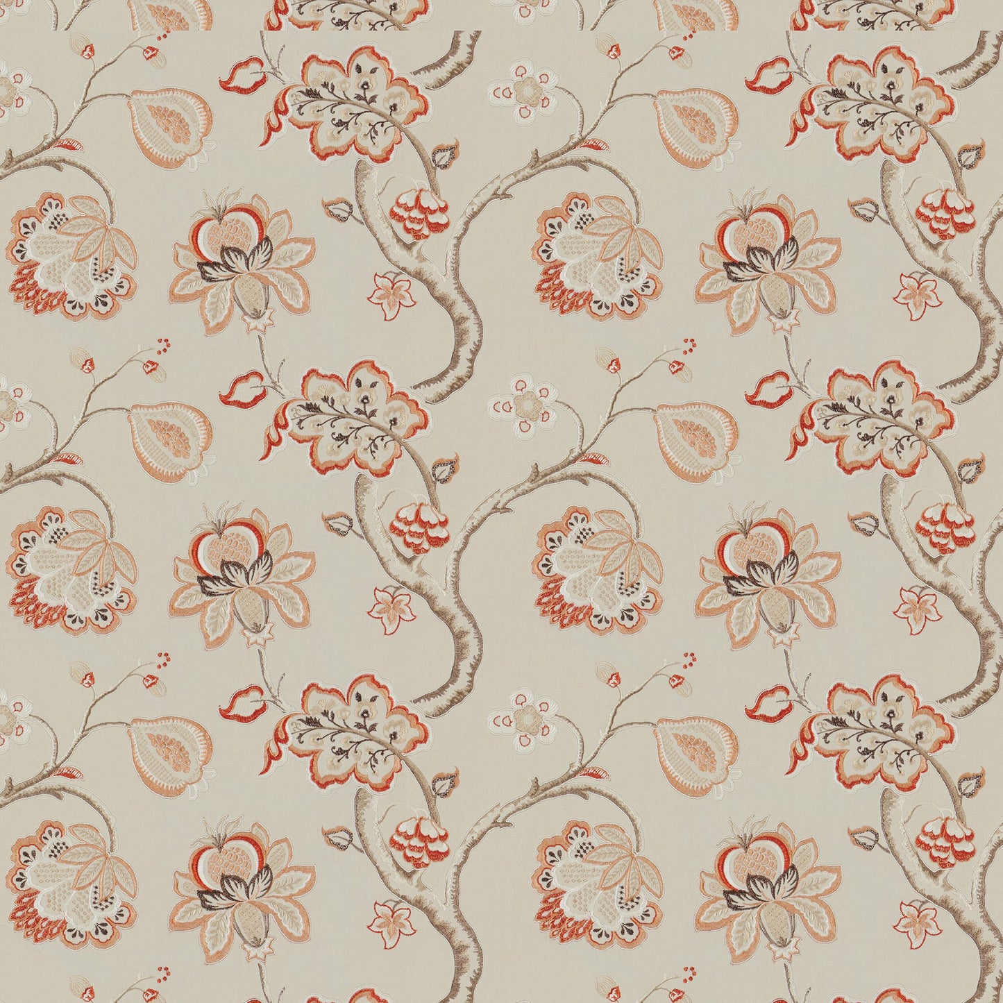 JF Fabrics LEAP 26 Fabric Traditional,Transitional,Contemporary,Floral Orange/Rust  Embroidery,Texture,Linen Texture - 6473626 J8011