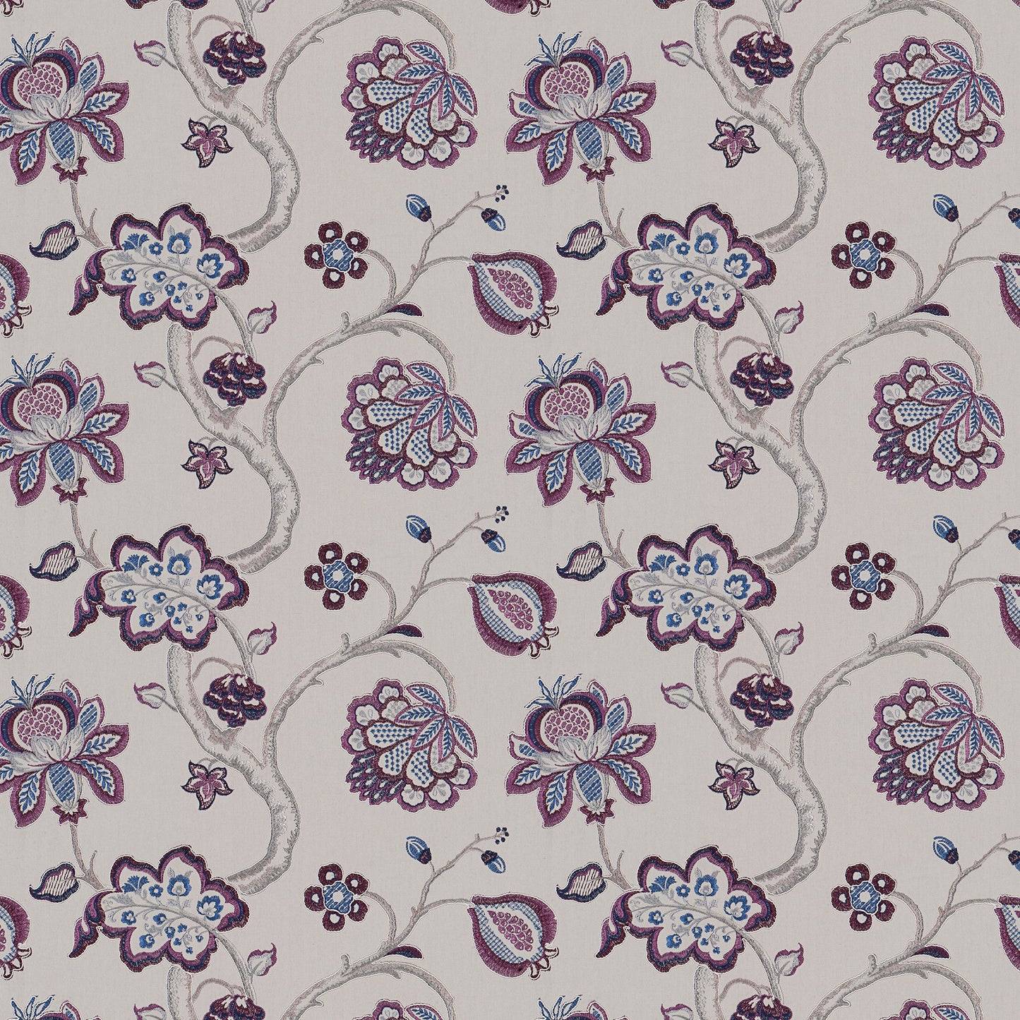 JF Fabrics LEAP 56 Fabric Traditional,Transitional,Contemporary,Floral Purple  Embroidery,Texture,Linen Texture - 6473656 J8011