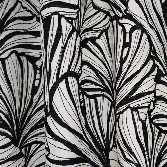 JF Fabrics JF Studio LEAVES 98 Fabric Transitional,Contemporary,Floral Black  Jacquard - 7631198 SJ101