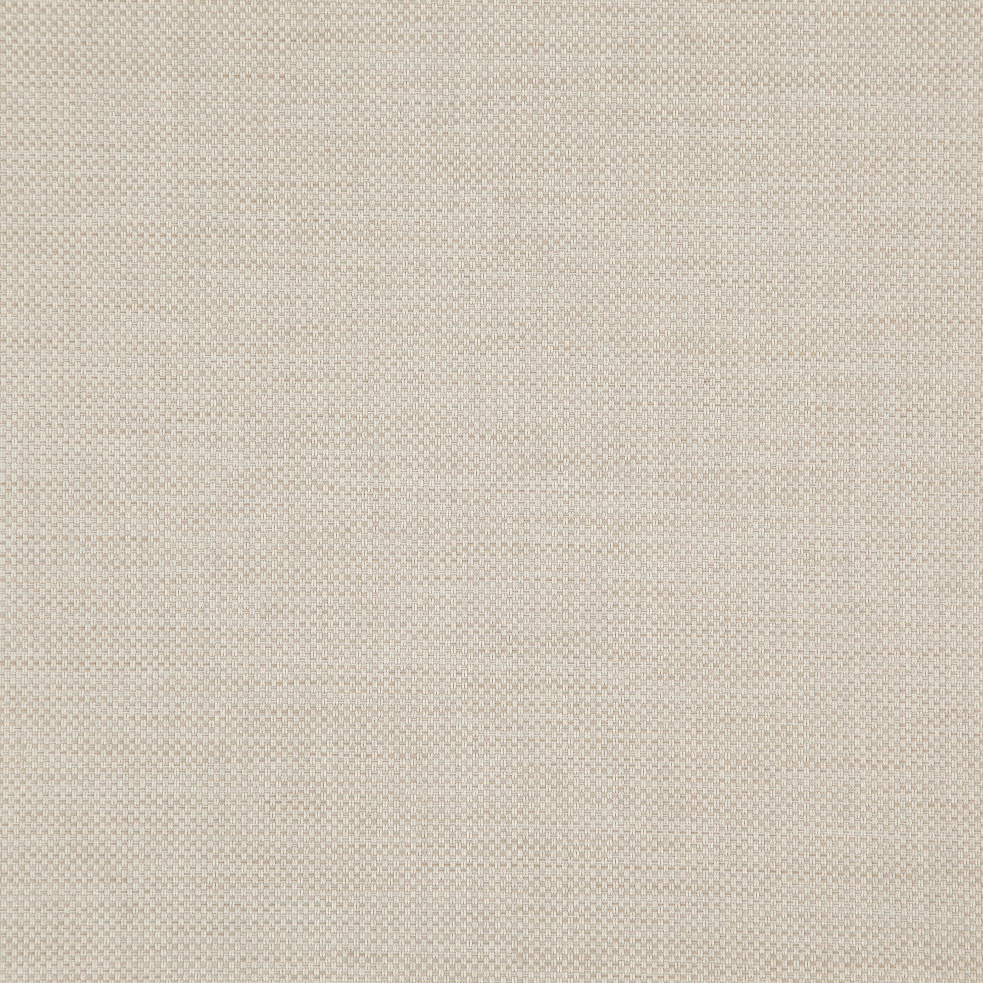 Beige woven fabric texture with interlaced threads; close-up of upholstery or apparel fabric.