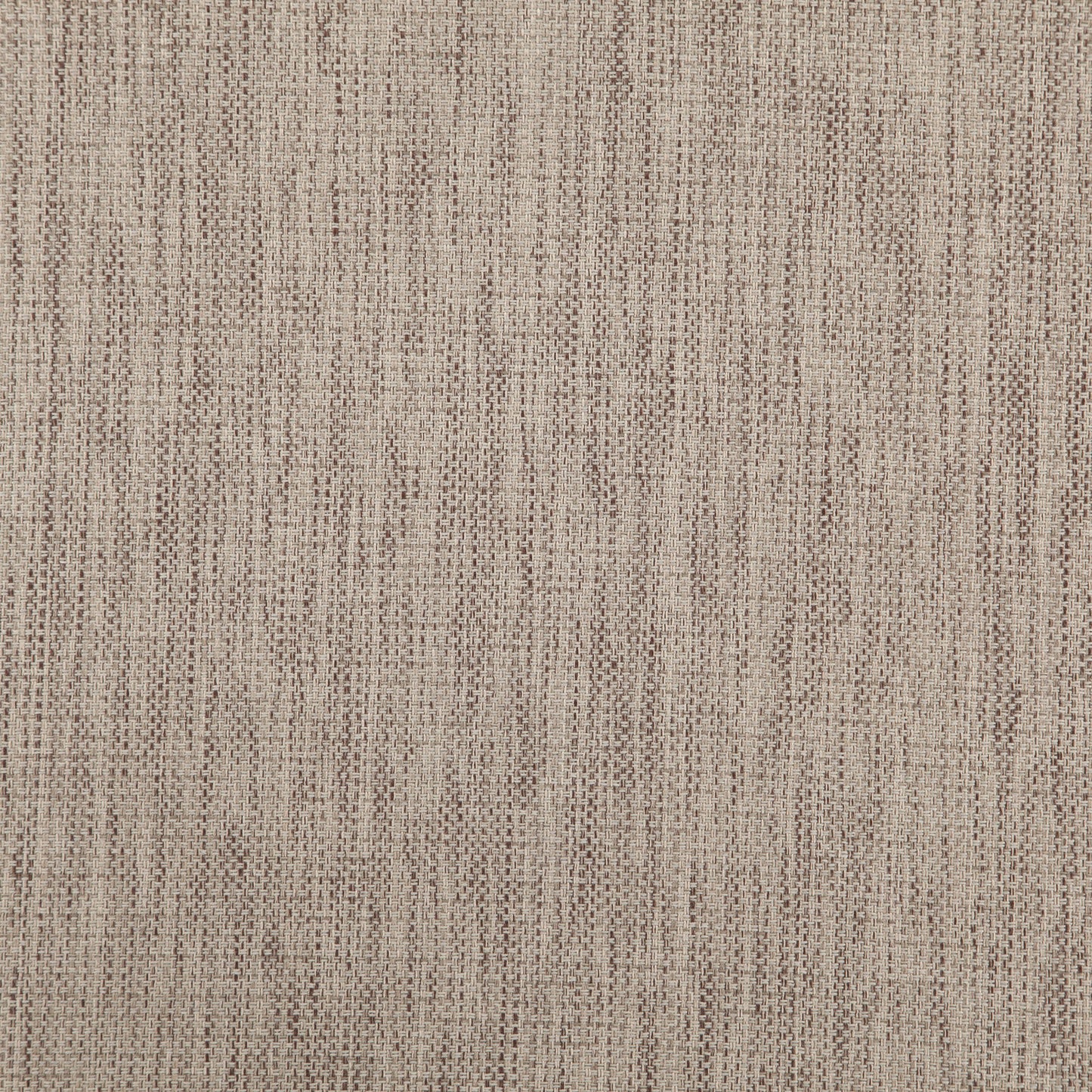 Beige woven fabric texture with subtle vertical brown stripes; plain brown fabric suitable for upholstery.