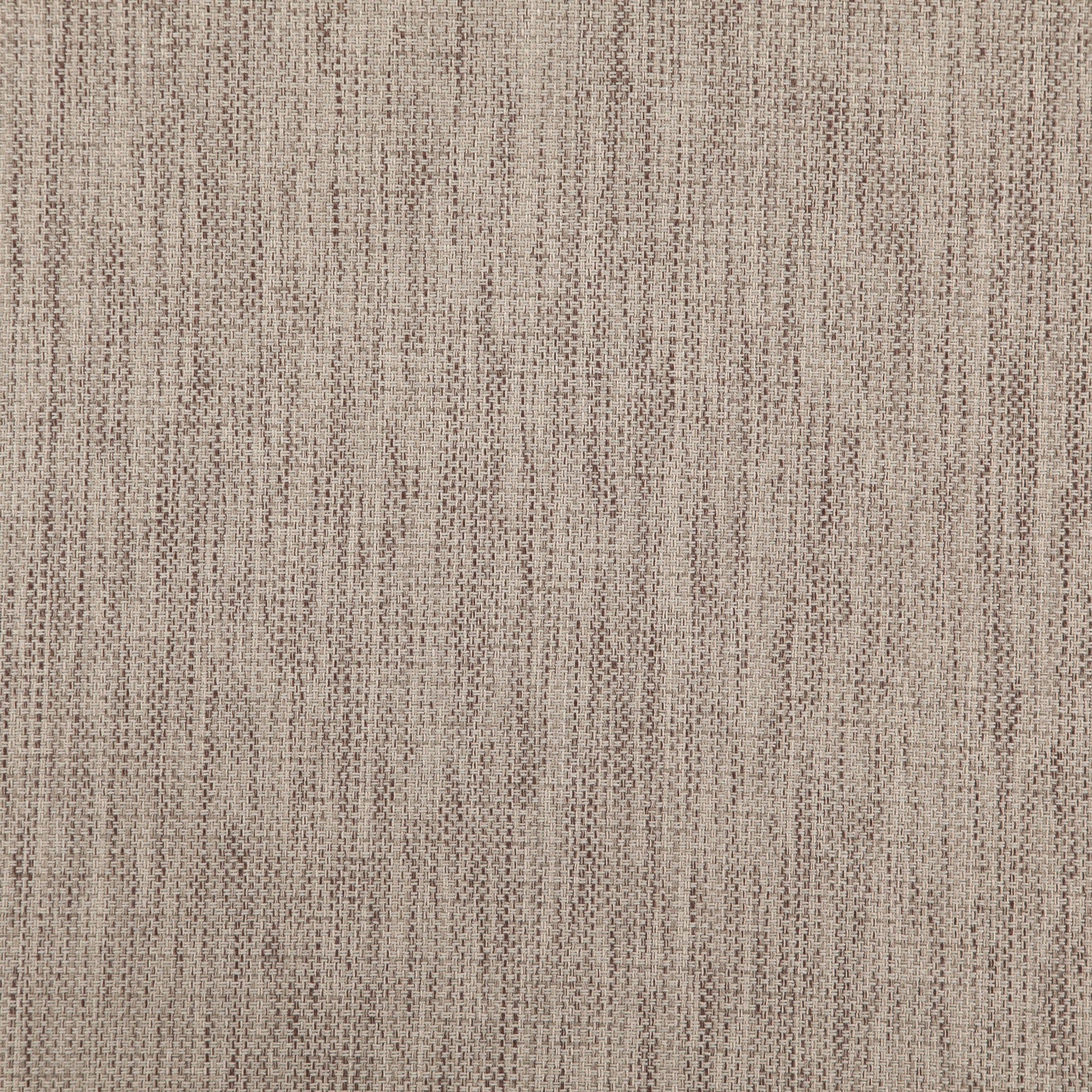 Beige woven fabric texture with subtle vertical brown stripes; plain brown fabric suitable for upholstery.