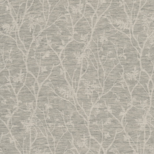 STOUT TEXTILES  DRAPERY,SHEER TRANSITIONAL,, FLORAL PEWTER   - LEIC-1