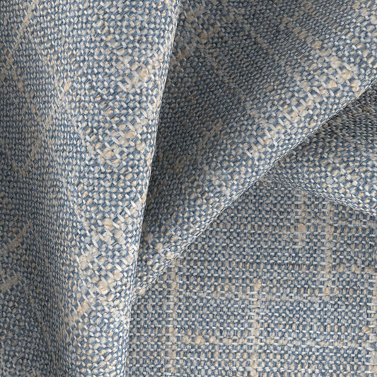 JF FABRICS Lennon 65 J9771 Boucle Plain, Texture Denim blue, light Grey, Greige  Boucle - 10124465