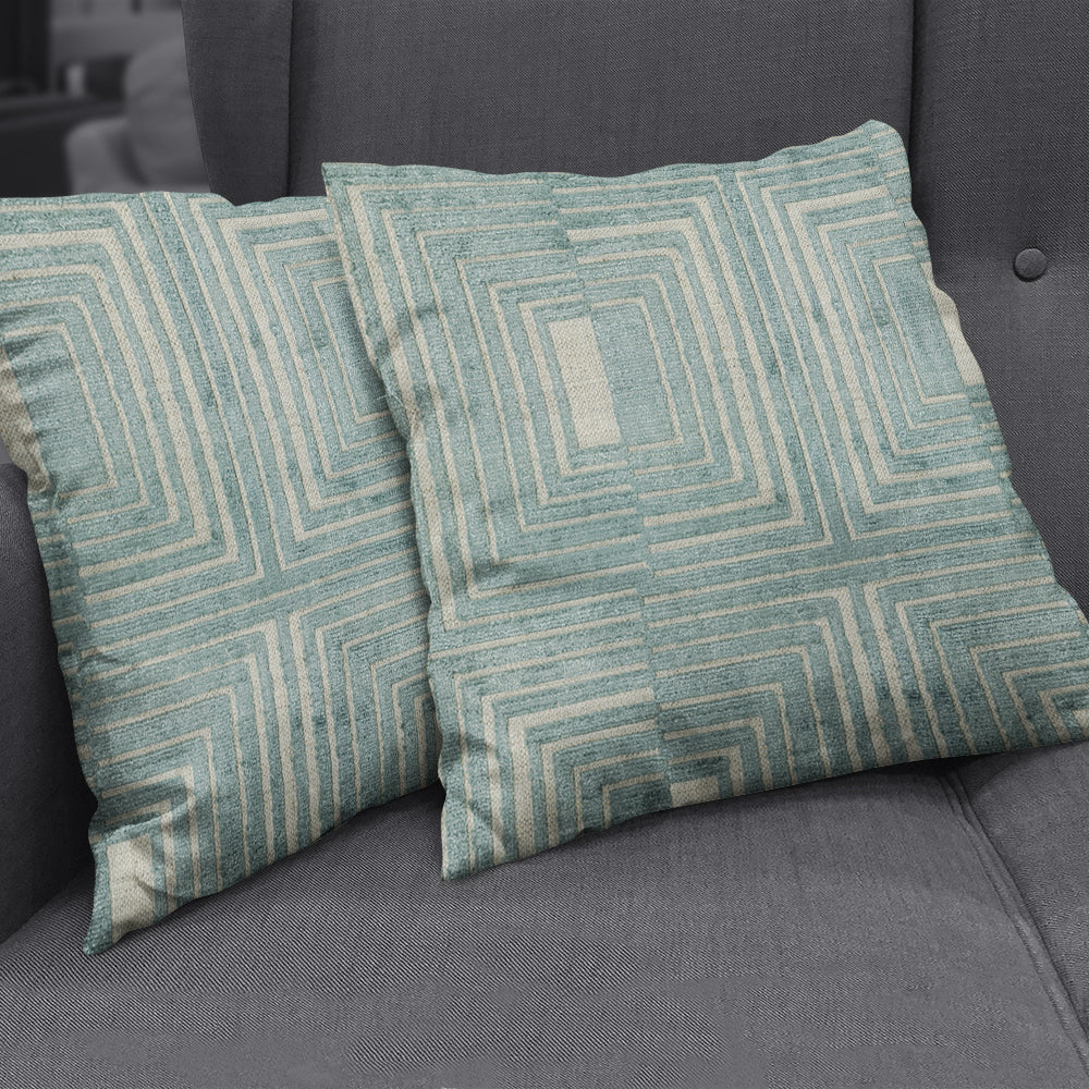 NICHOLASJOHN INC NJ-LEO Aqua Velvet,Geometric   Fabric - NJ25-1883