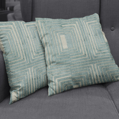 NICHOLASJOHN INC NJ-LEO Aqua Velvet,Geometric   Fabric - NJ25-1883