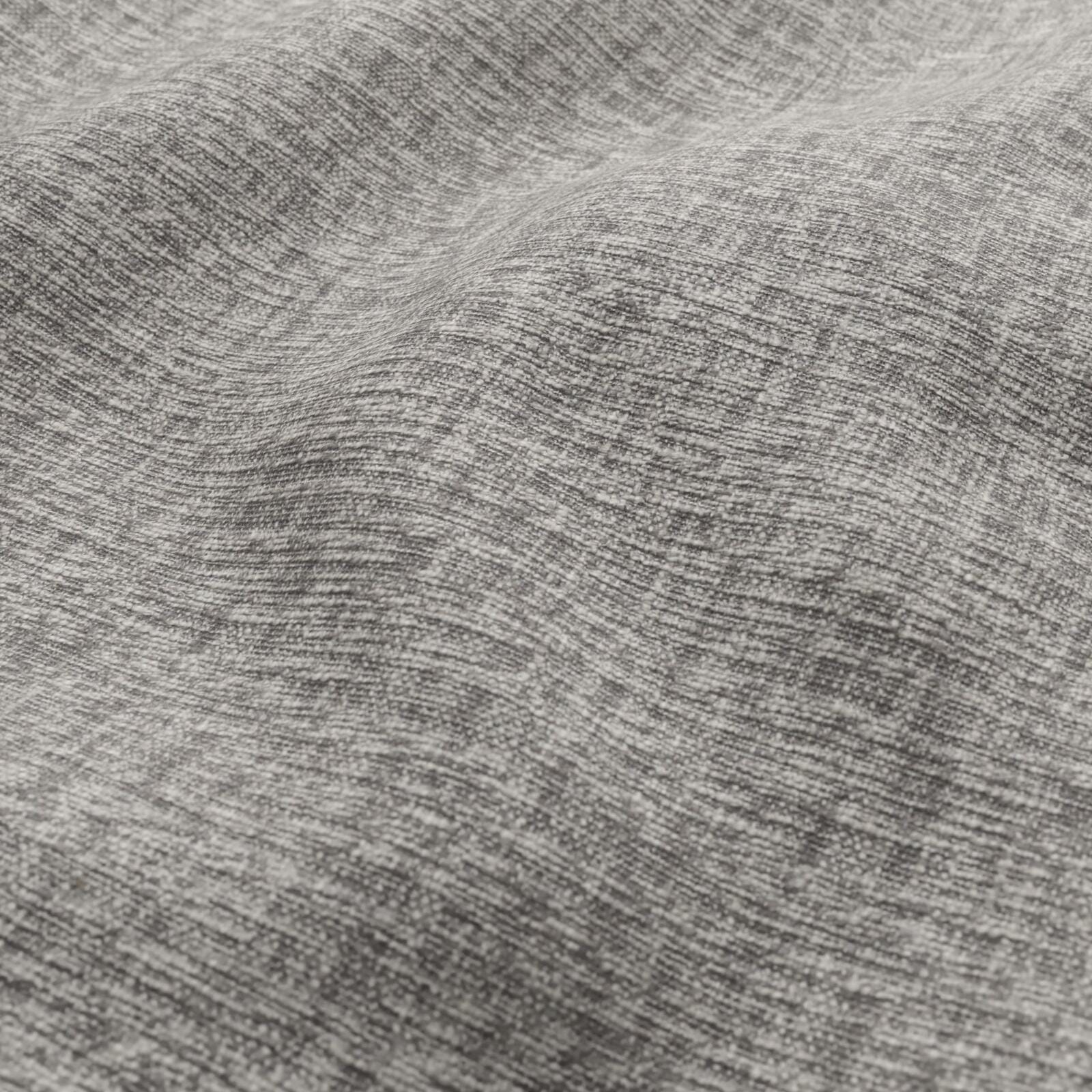 Close-up of plain woven fabric in heather brown and grey with soft texture & subtle marled weave.