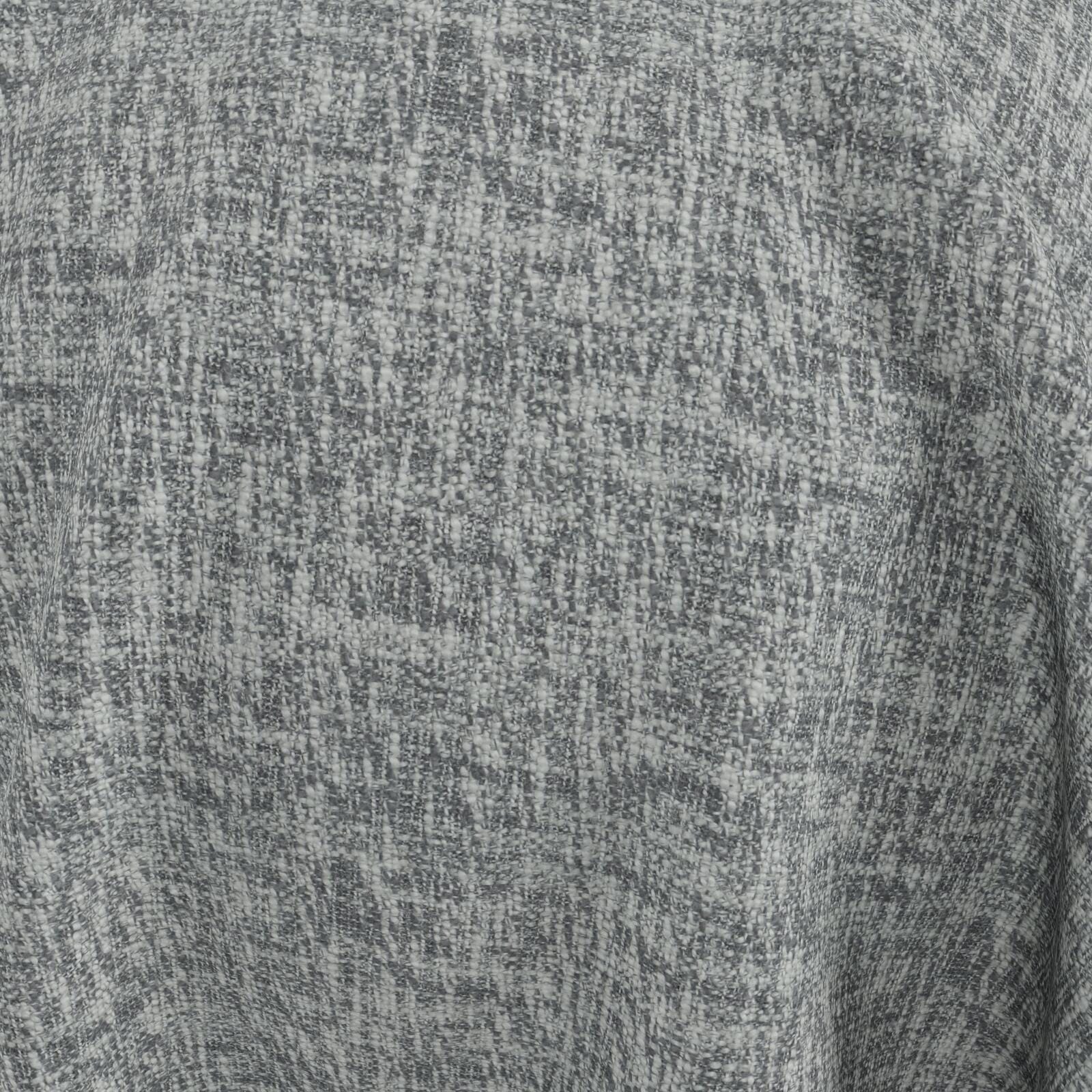 Gray heather blue-grey woven fabric, close-up showing plain weave texture.