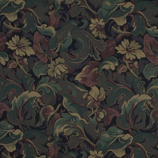 SCALAMANDRE OUTLET  FABRIC ZAGREB TAPESTRY  FABRIC GREEN, PRUNE, BLUE   - LE 00011762