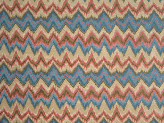 SCALAMANDRE OUTLET  FABRIC BOURGOGNE FLAMESTITCH II  FABRIC BLUE, BEIGE   - LE 00015131 NEW SKU # LE51310001