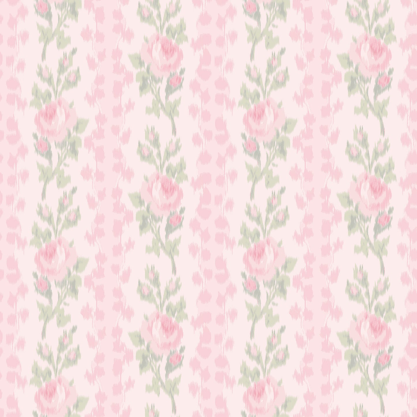 York Wallcoverings NuWallpaper Blooming Heirloom Strawberry Macaron Rose Stripe Peel and Stick Wallpaper Botanical Whimsical Strawberry Macaron  Current Peel & Stick - LFS6491