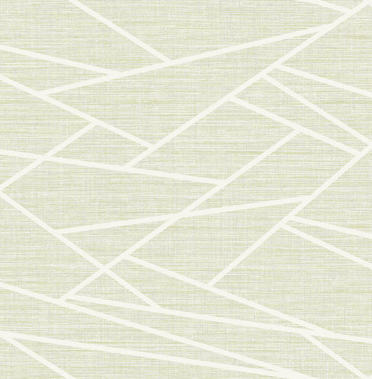 Seabrook Designs  Cecita Puzzle Geometric Contemporary Mint Green , White   - LG90104