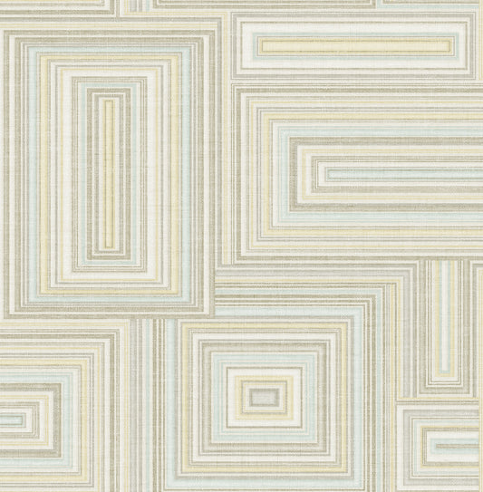 Seabrook Designs  Attersee Squares Geometric Transitional Tan, Beige, , Ice   - LG90505