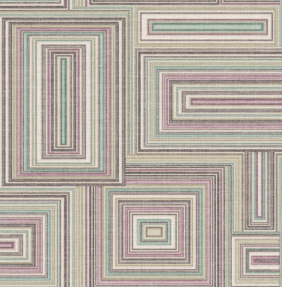 Seabrook Designs  Attersee Squares Geometric Transitional Purple Haze, Charcoal, , Baby Blue   - LG90509