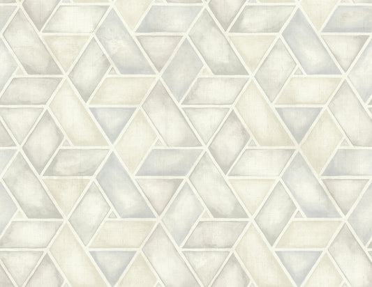 Seabrook Designs  Kentmere Geo Geometric Contemporary Gray , White   - LG91308