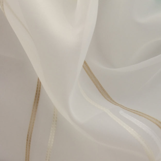 JF Fabrics LILITH 32 Fabric Traditional,Transitional,Contemporary,Stripe Brown  Double Width,Embroidery,Sheer - 5011632 J5941