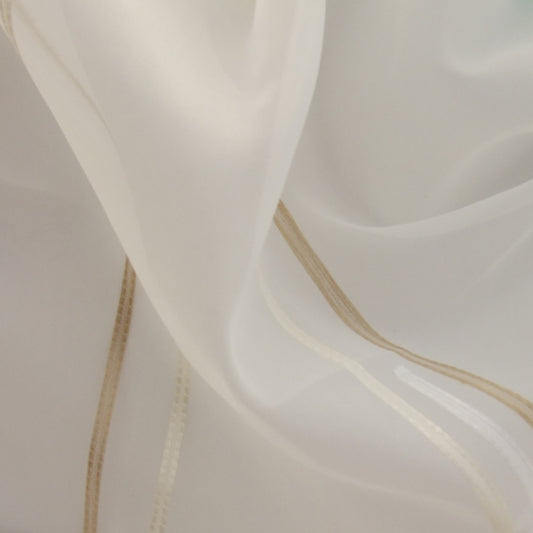 JF Fabrics LILITH 32 Fabric Traditional,Transitional,Contemporary,Stripe Brown  Double Width,Embroidery,Sheer - 5011632 J5941