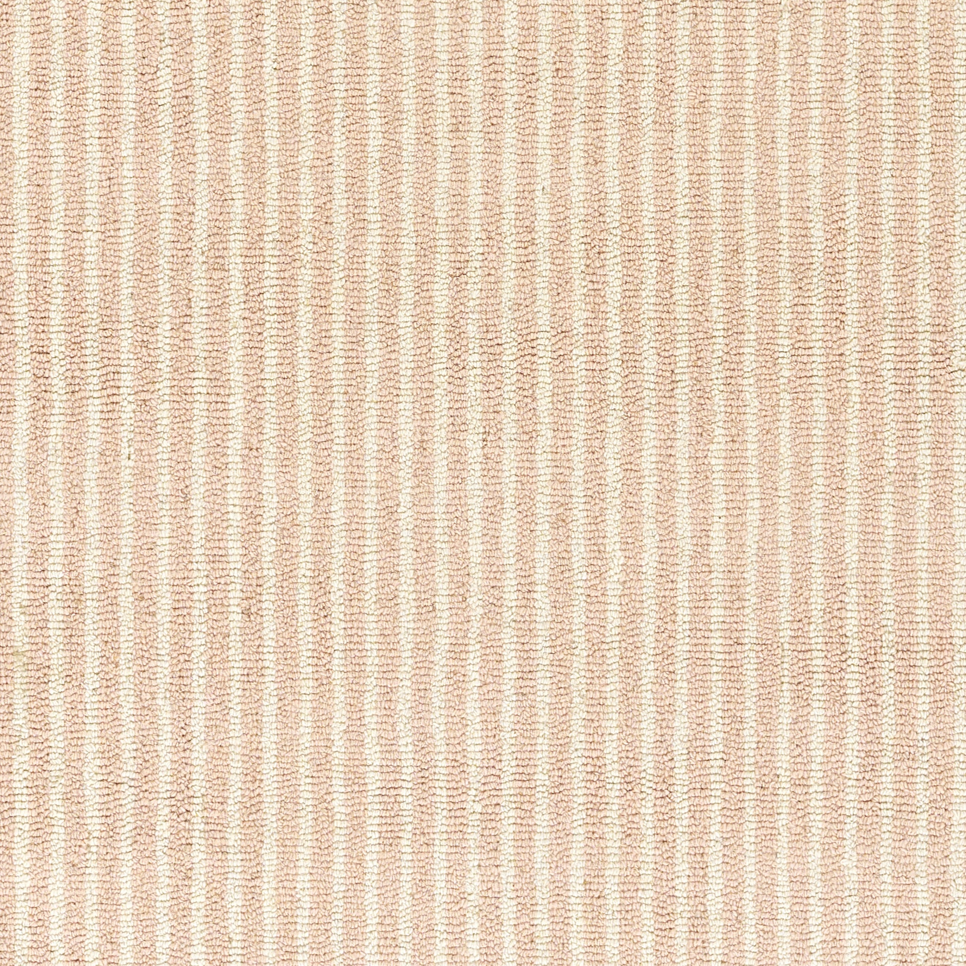 Peach-pink ribbed fabric texture with vertical stripes, soft upholstery or rug material.