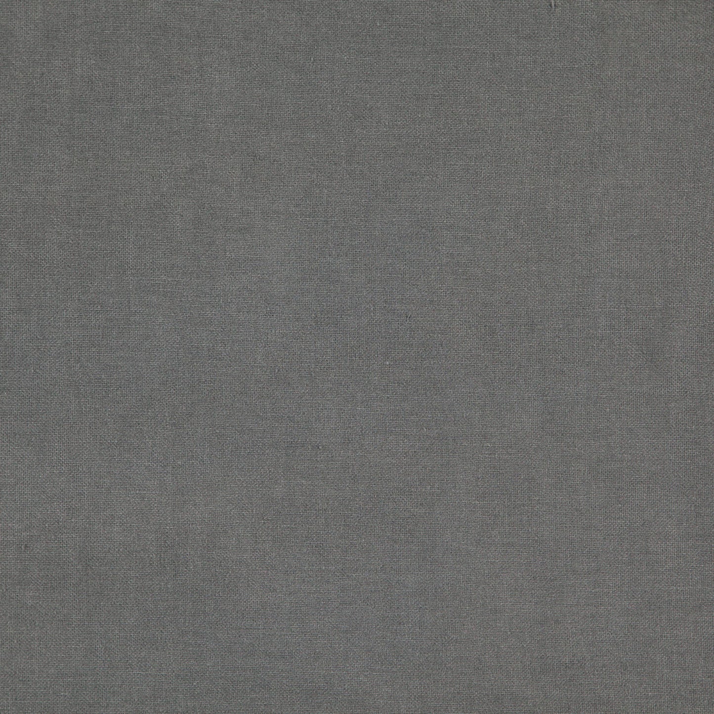Grey linen-textured fabric close-up with woven fibers, suitable for upholstery or crafts.
