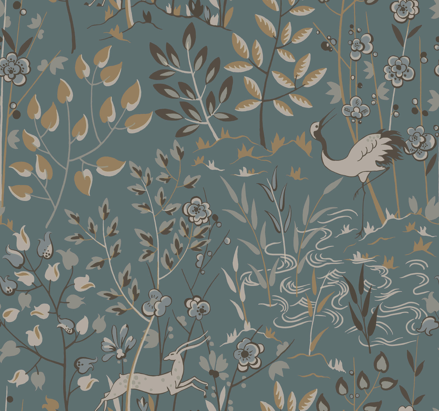 York Wallcoverings Lemieux et Cie Signature Aspen Teal and Brown Wallpaper   Browns   - LL4786