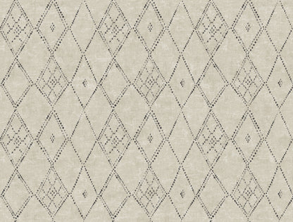 York Wallcoverings Lemieux et Cie Signature Souk Diamonds Taupe Wallpaper Kitchen and Bath Geometrics Blacks   - LM5311