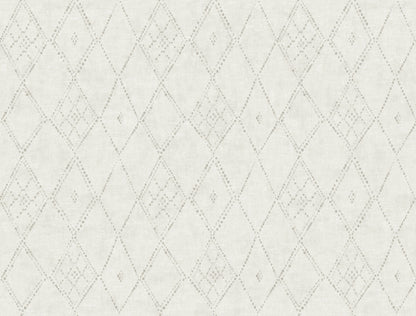 York Wallcoverings Lemieux et Cie Signature Souk Diamonds Smoke Wallpaper Bohemian Geometrics Greys   - LM5312