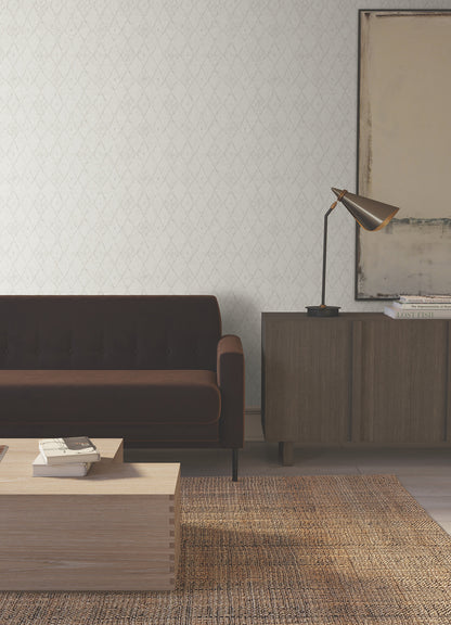 York Wallcoverings Lemieux et Cie Signature Souk Diamonds Smoke Wallpaper Bohemian Geometrics Greys   - LM5312