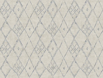 York Wallcoverings Lemieux et Cie Signature Souk Diamonds Taupe Wallpaper Kitchen and Bath Geometrics Blues   - LM5314