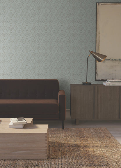 York Wallcoverings Lemieux et Cie Signature Souk Diamonds Taupe Wallpaper Kitchen and Bath Geometrics Blues   - LM5314