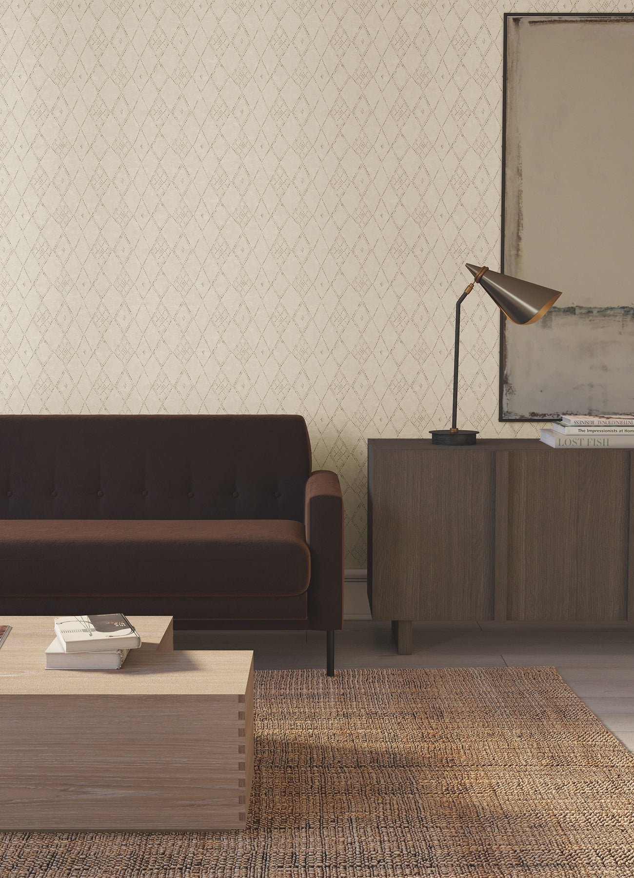 York Wallcoverings Lemieux et Cie Signature Souk Diamonds Gold Wallpaper Kitchen and Bath Geometrics Yellows   - LM5315