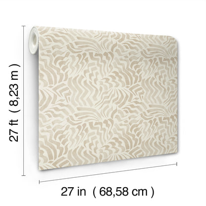 York Wallcoverings Lemieux et Cie Signature Zora Wave Taupe Wallpaper Eclectic Weaves Beiges   - LM5322