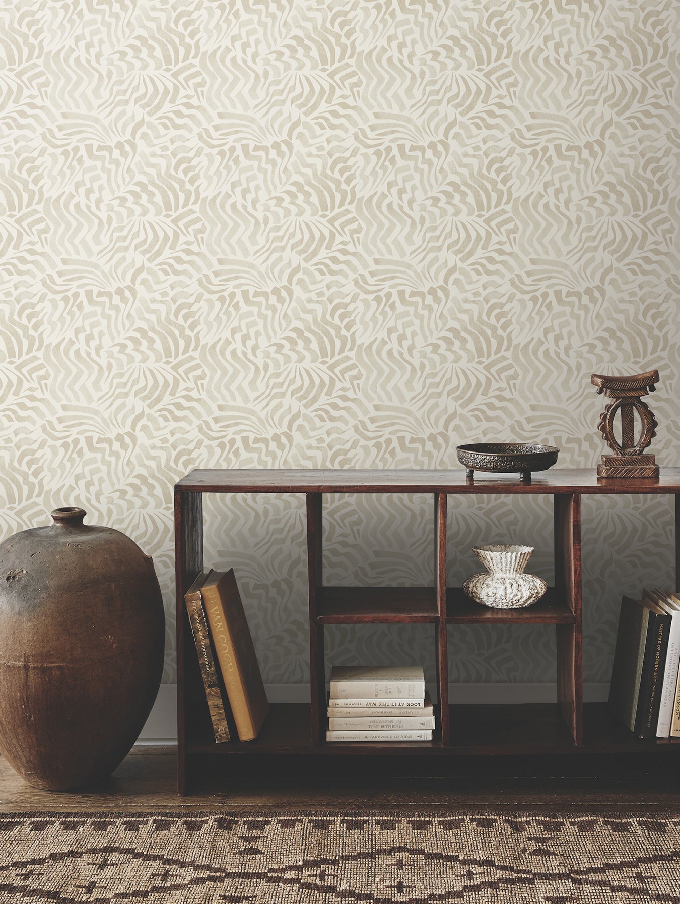 York Wallcoverings Lemieux et Cie Signature Zora Wave Taupe Wallpaper Eclectic Weaves Beiges   - LM5322