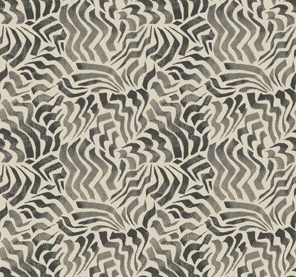 York Wallcoverings Lemieux et Cie Signature Zora Wave Charcoal Wallpaper Eclectic Weaves Blacks   - LM5324
