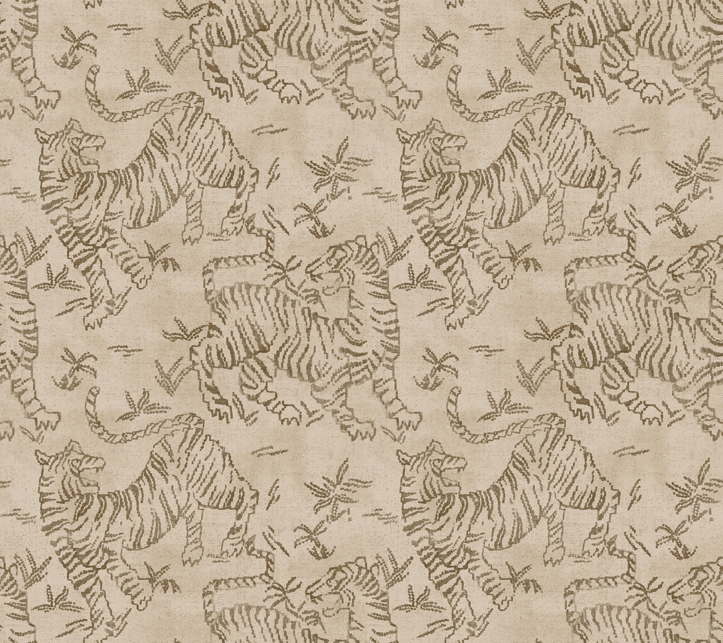 York Wallcoverings Lemieux et Cie Signature Orly Tigers Blush Wallpaper Vintage Animals and Insects Pinks   - LM5334