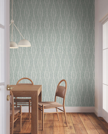 York Wallcoverings Lemieux et Cie Signature Rousseau Paperweave Sage Wallpaper Bohemian Geometrics Greens   - LM5341