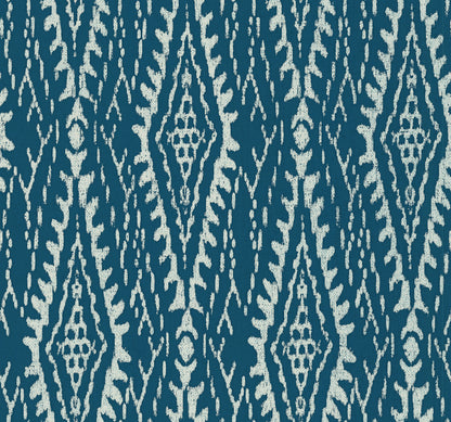 York Wallcoverings Lemieux et Cie Signature Rousseau Paperweave Indigo Wallpaper Bohemian Geometrics Blues   - LM5344