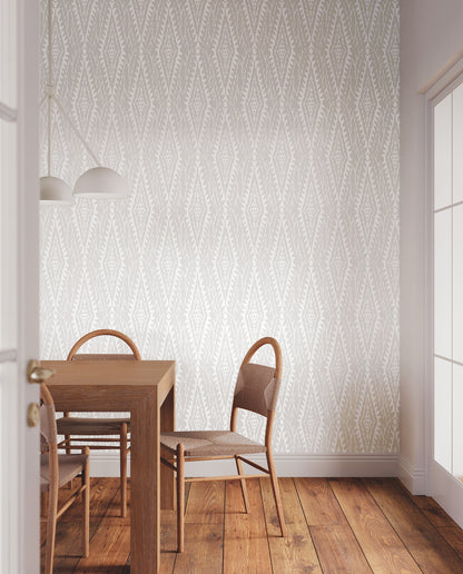 York Wallcoverings Lemieux et Cie Signature Rousseau Paperweave Warm Grey Wallpaper Bohemian Geometrics Greys   - LM5345